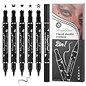 5PCS Black Liquid Eyeliner Stamps Set,Double-side Winged Eyeliner Stencil Pen,Waterproof Long Lasting Eye Liners Stamp Eyeliner Pencil Tattoo Makeup
