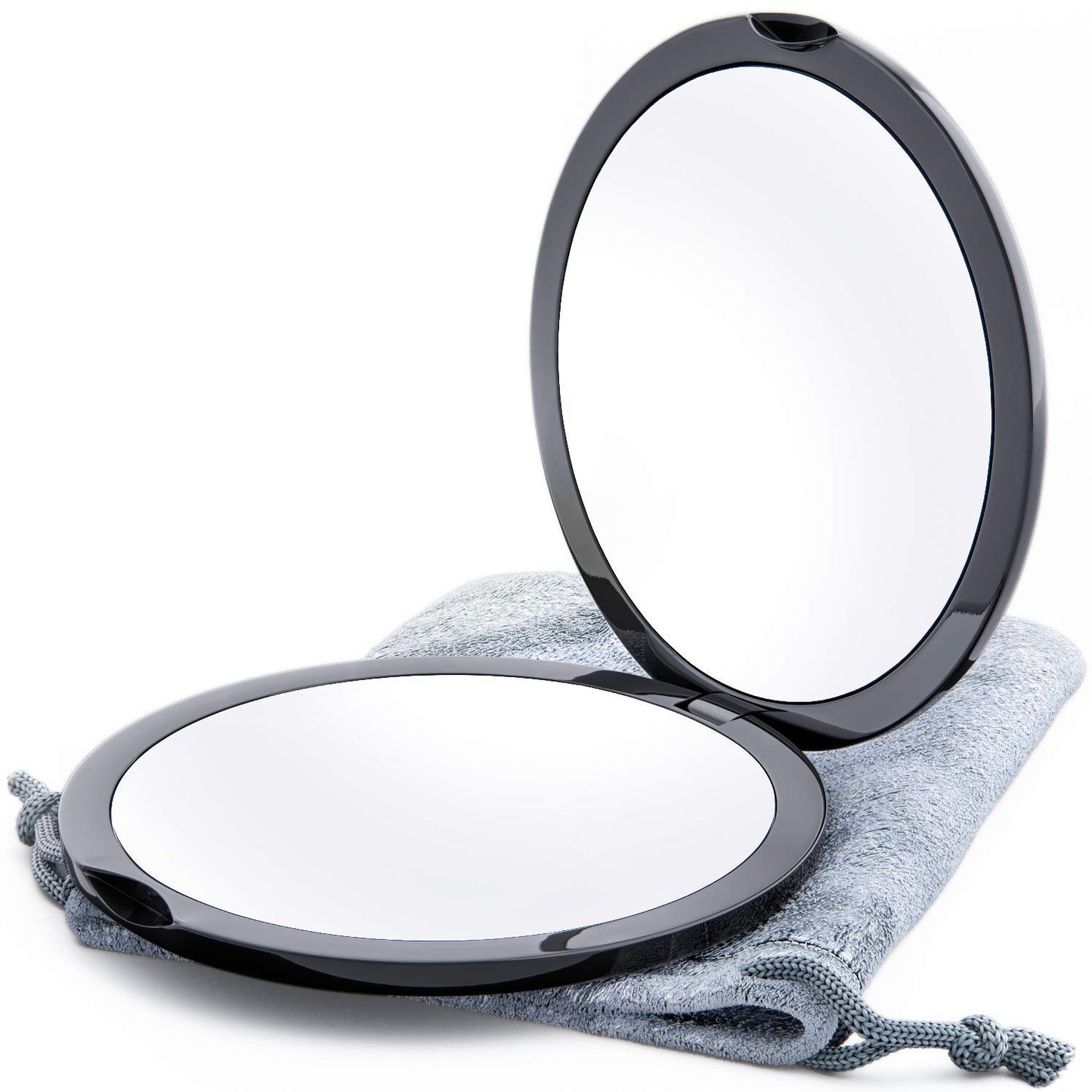 Mavoro Magnifying Compact Mirror | 1x/10x Magnification | 4" Small Pocket Purse Double Sided Travel Makeup Mirror | Folding Portable Hand Compact