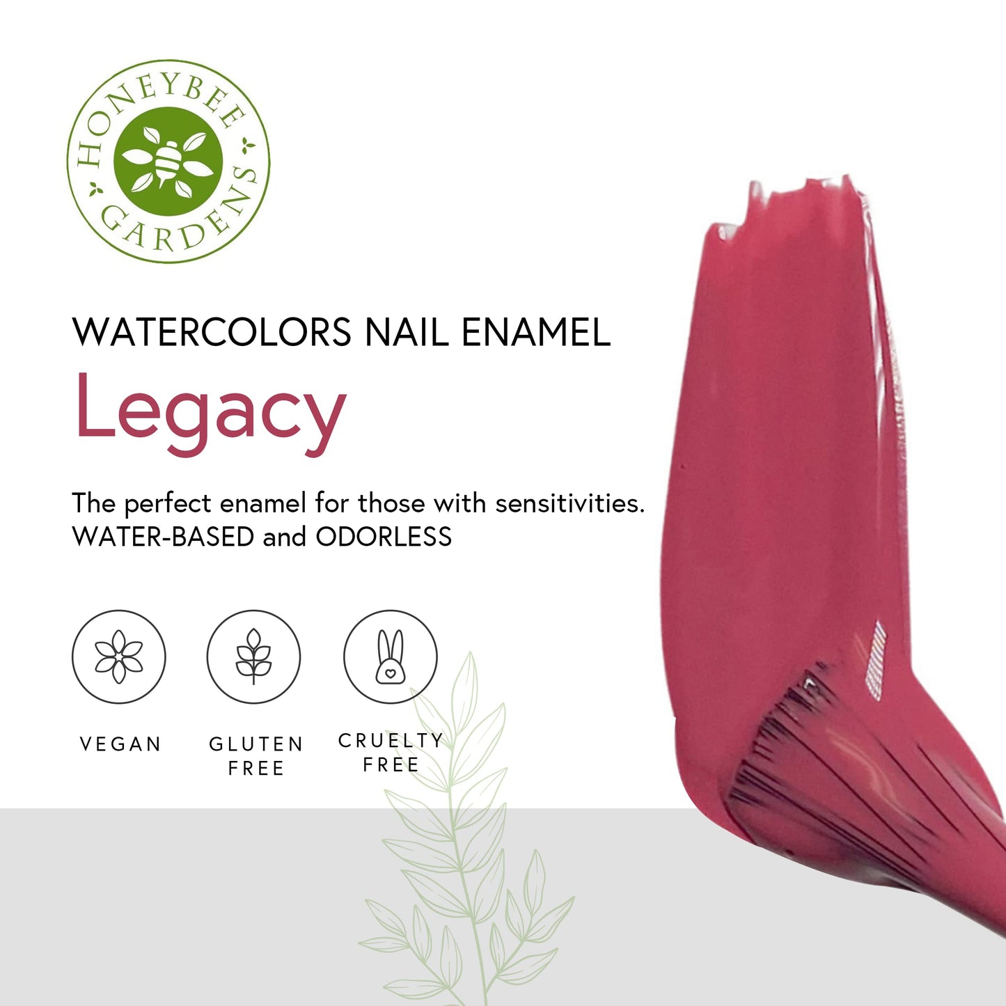 Honeybee Gardens Water-Based Nail Enamel: Eco-Friendly, Odorless & Vibrant - Legacy (summer rose), 0.5 fl oz