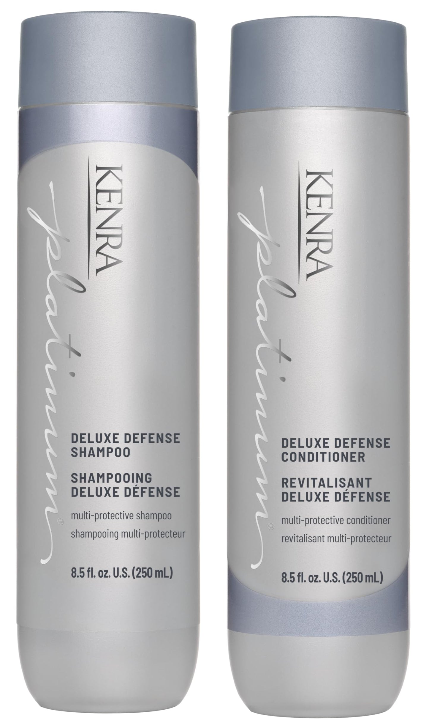 Kenra Platinum Deluxe Defense Shampoo & Conditioner Set | Strengthening + Breakage Prevention| Damage Repair | Shine Enhancing | Color Protecting |