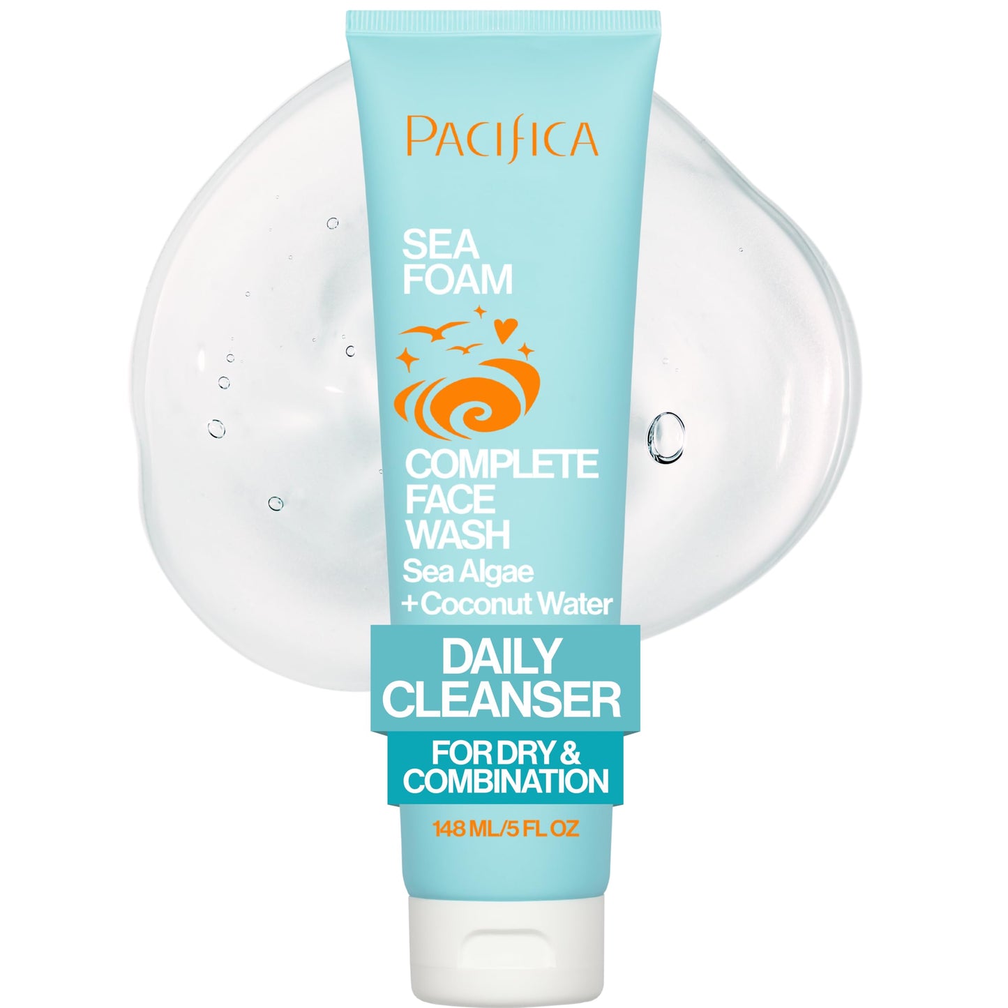 Pacifica Beauty Sea Foam Face Wash, Daily Gentle Foaming Cleanser, With Coconut Water + Sea Algae, Removes Makeup, For Combination and Oily Skin