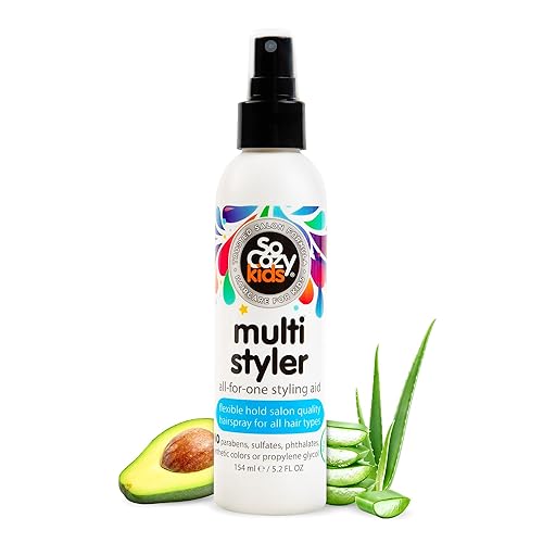 SoCozy Multi Styler, Styling Hair Spray for Kids, Safe for Everyday Use (5.2 Fl Oz) Holds Like a Light Gel, Gentle Formula with Quinoa, Vitamin B5
