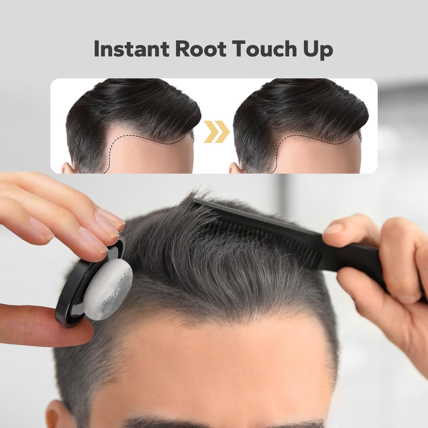 StyleShark Hairline Powder for Women and Men - Stain-Proof Root Touch Up for Thinning Hair, Sweatproof Color (Grey)