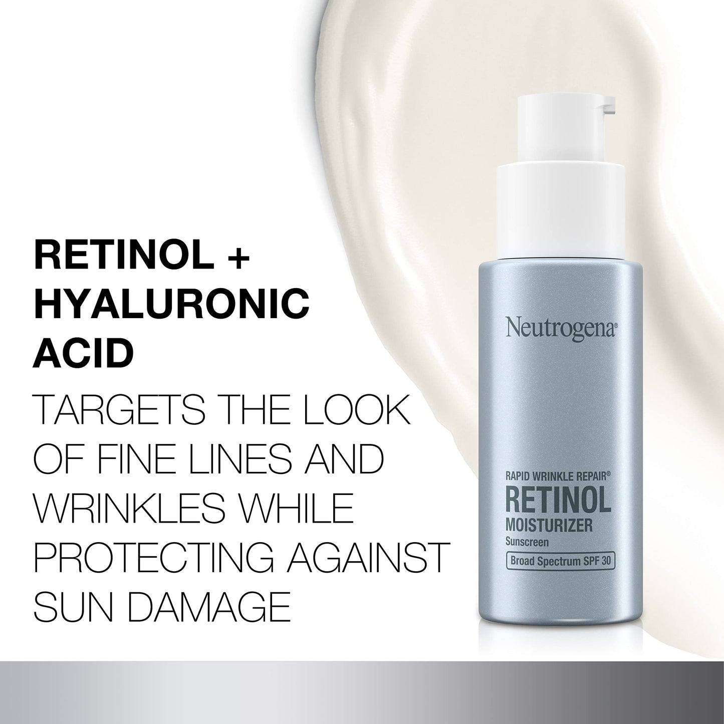Neutrogena Rapid Wrinkle Repair Retinol Face Moisturizer with SPF 30, Daily Anti-Aging Face Cream, Retinol & Hyaluronic Acid & Trial Size Hydro Boost