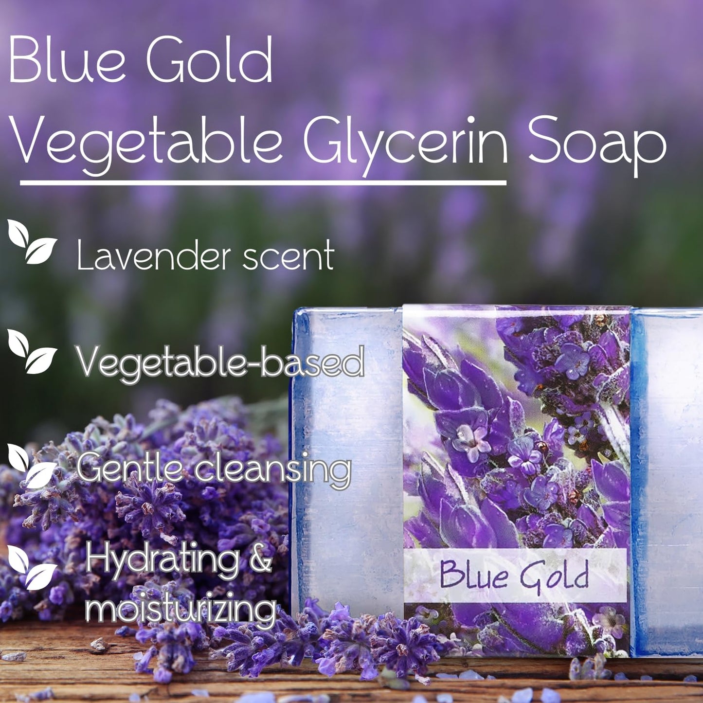 Nabila K Blue Gold Glycerin Bar Soap | Lavender Scent | Natural, Vegan, Hypoallergenic | 100% Vegetable Glycerin, Sulfate-Free, Paraben-Free | 4.5 oz Beauty & Personal Care Nabila K