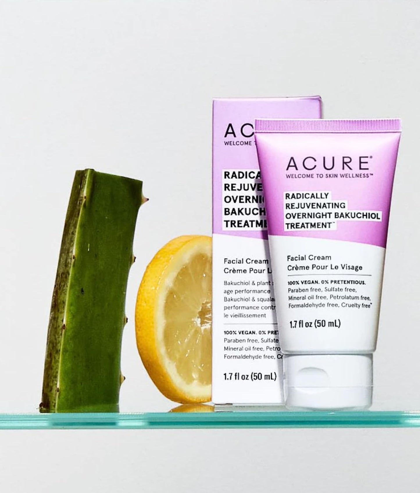 Acure Radically Rejuvenating Bakuchiol Facial Cream - Plant Squalane Retinol Alternative for Overnight Skin Treatment- Vegan Plant-Based Extract