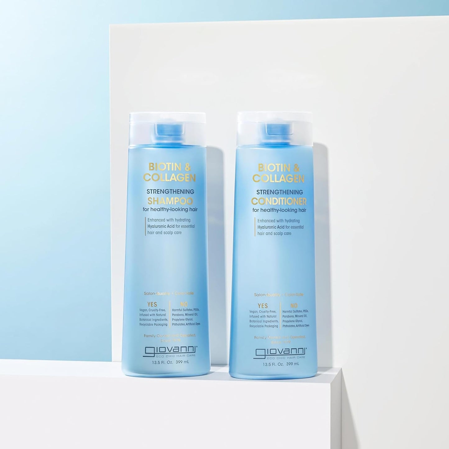GIOVANNI Biotin & Collagen Bundle - Hair Oil, Shampoo, & Conditioner, Vegan, Cruelty-Free, Infused with Natural Botanical Ingredients, Salon-Quality