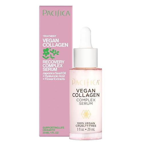 Pacifica Vegan Collagen Complex Face Serum Anti Aging Hydrating Serum w/Hyaluronic Acid for Plumping & Firming Collagen Boosting Facial Serum for Fine