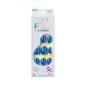 Kiss colorFX by Impress Press On Nails, Reconnect, 30 No Glue Peel and Stick Nails Kit with IMPROVED Adhesive, Blue Short Oval Pearlescent Effect Beauty & Personal Care imPRESS