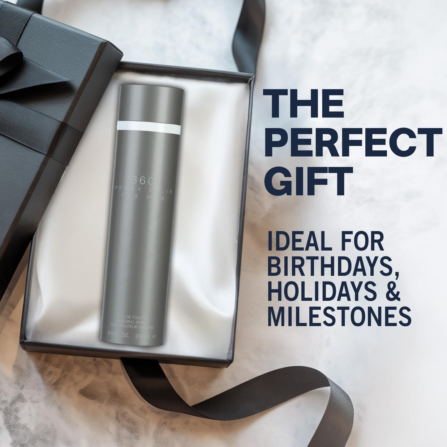 Perry Ellis 360° Eau De Toilette Spray for Men - Mens Cologne, Long Lasting Perfume, EDT, Fragrance with Notes of Bergamot, Juniper & Musk - 6.8 fl oz