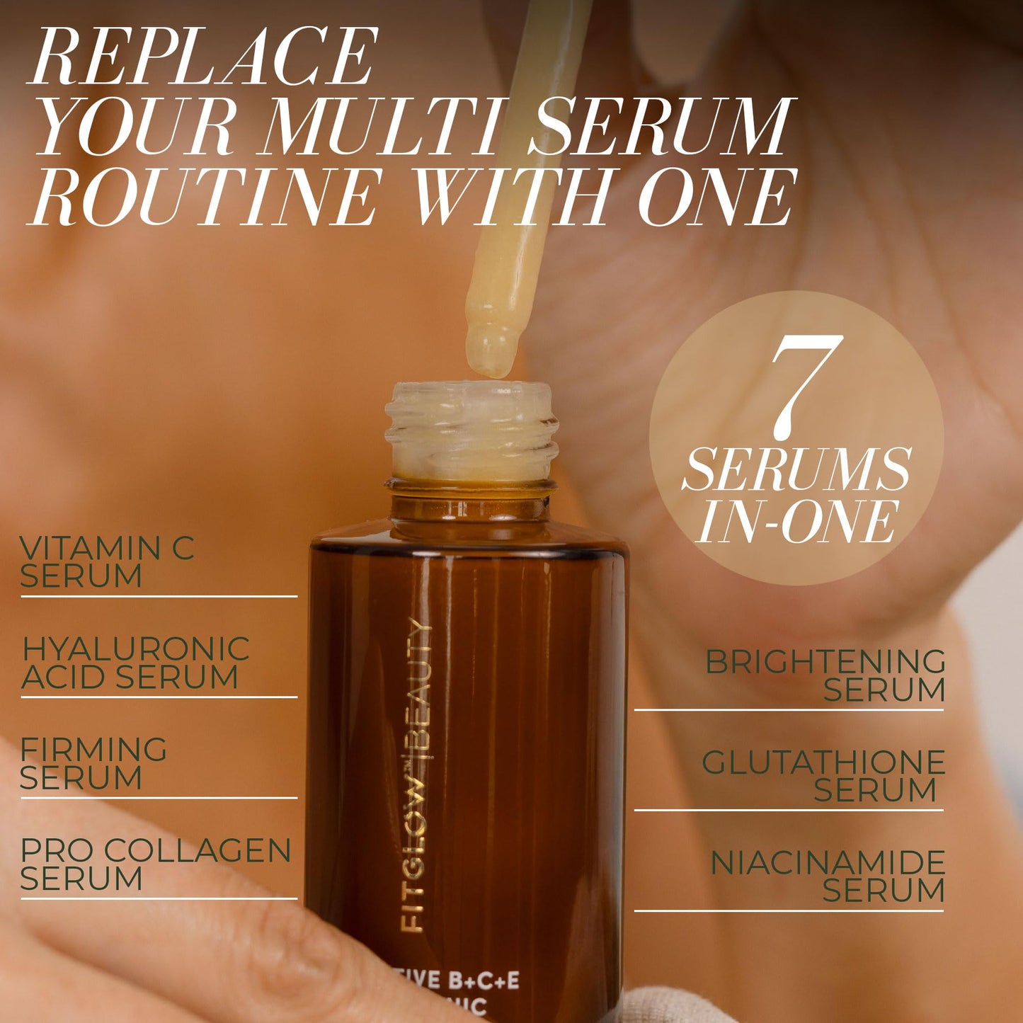 Fitglow Beauty Vita Active B+C+E Hyaluronic Super Serum | Radiance-Boosting & Anti-Aging | Evens Tone, Improves Luminosity, Firms & Enhances Beauty & Personal Care FITGLOW