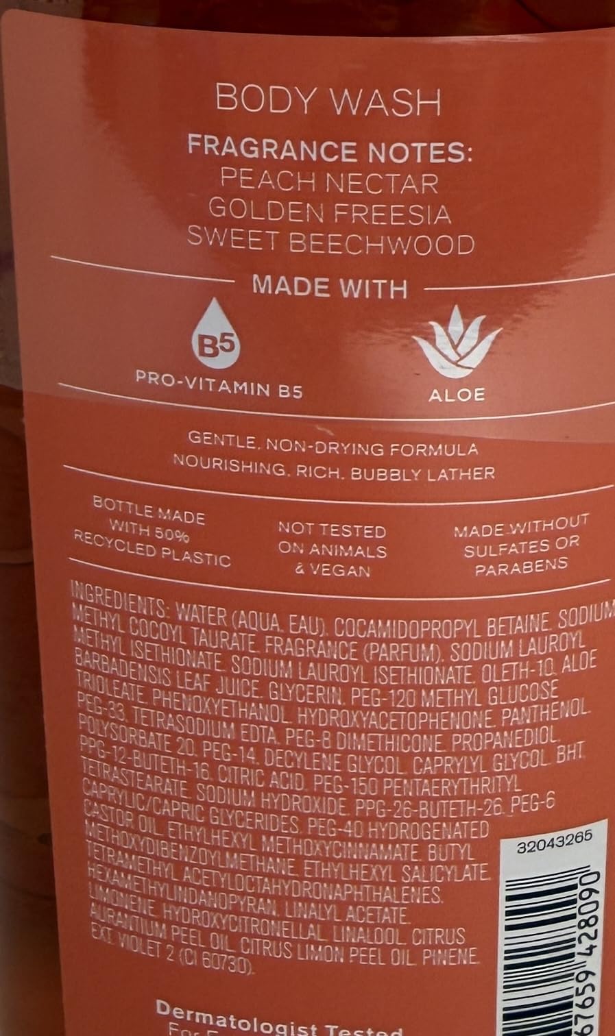 Bath & Body Works Peach Blossom & Nectar Body Wash - Sweet Peach Floral Daily Shower Gel