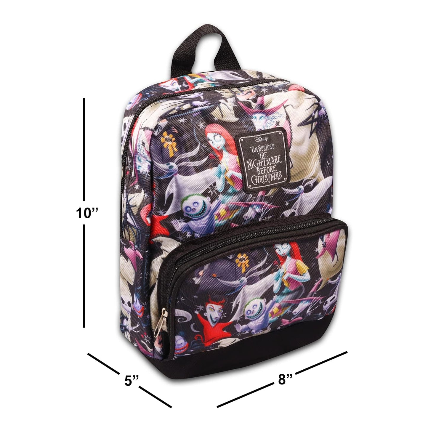 Fast Forward New York Disney Nightmare Before Christmas Mini Backpack for Women -- Canvas Purse Shoulder Bag Adults, Teens-Include Plastic bottle