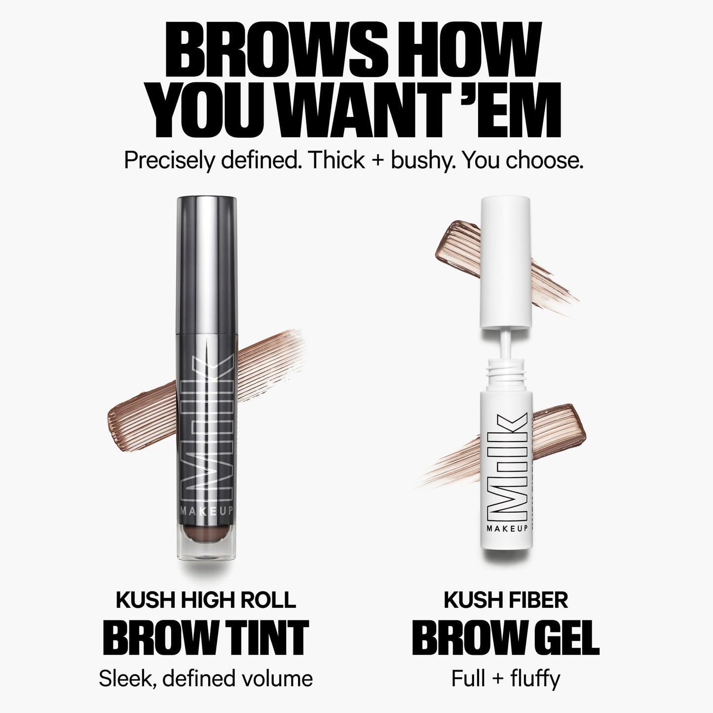 Milk Makeup KUSH Fiber Brow Gel - Tinted Gel Fluffs, Fills + Holds Eyebrows for a Fuller, Natural Look - Conditioning, Vegan Formula - Herb (Medium