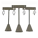 N'ice Packaging - 3 Qty Grey Linen 4.75" High Free-Standing Earring T-Stand Display, T Shape Holder for Tradeshow, Home Business, Promotion, or just…