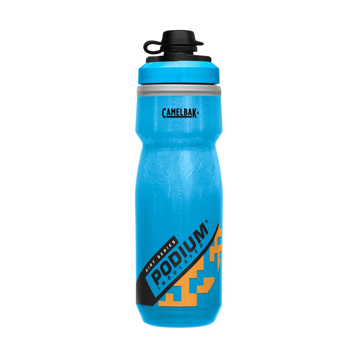 CamelBak Podium Dirt Series Chill Insulated Mountain Bike Squeeze Water Bottle Blue/Orange, 21oz