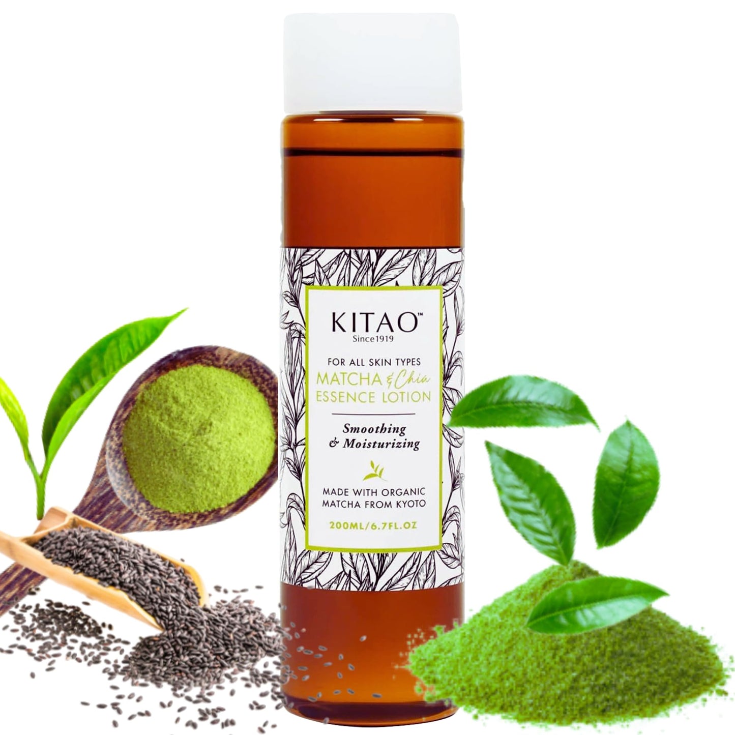 KITAO Facial Moisturizing Lotion for Dry Skin, Anti Aging Body Lotion for Women by Matcha, Quinoa& Chia, Daily Moisturizer, Mens Face Moisturizer
