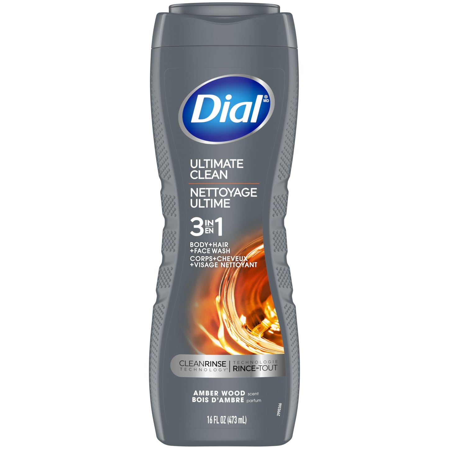 Dial Men 3in1 Body, Hair and Face Wash, Ultimate Clean, 16 fl oz (Pack of 1)
