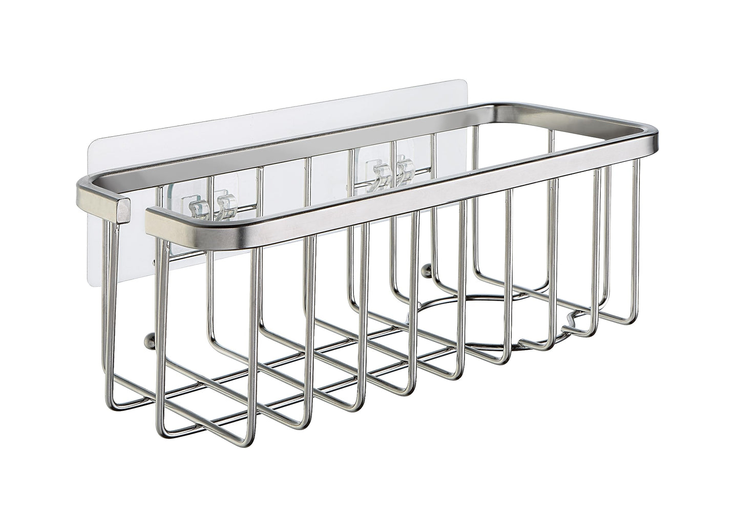 SunnyPoint NeverRust Sink Sponge Holder – Adhesive Mount with Suction Cup, Rustproof Organizer for Kitchen & Bathroom – 7.4x3.3x2.75"