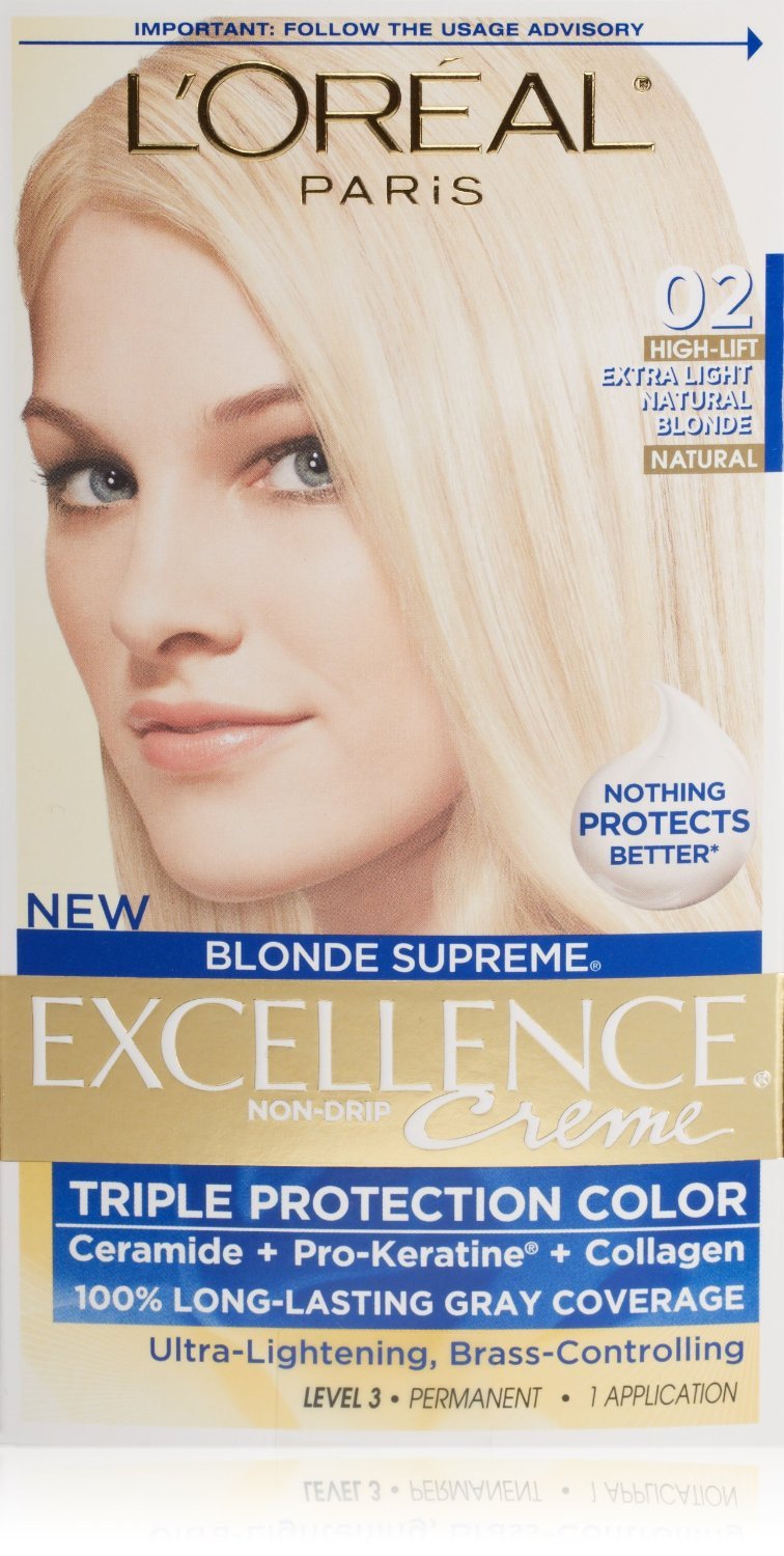 L’Oreal ParisExcellence Blonde Supreme Triple Protection Color Creme, Extra Light Natural Blonde, High Lift 02 (Pack of 3)