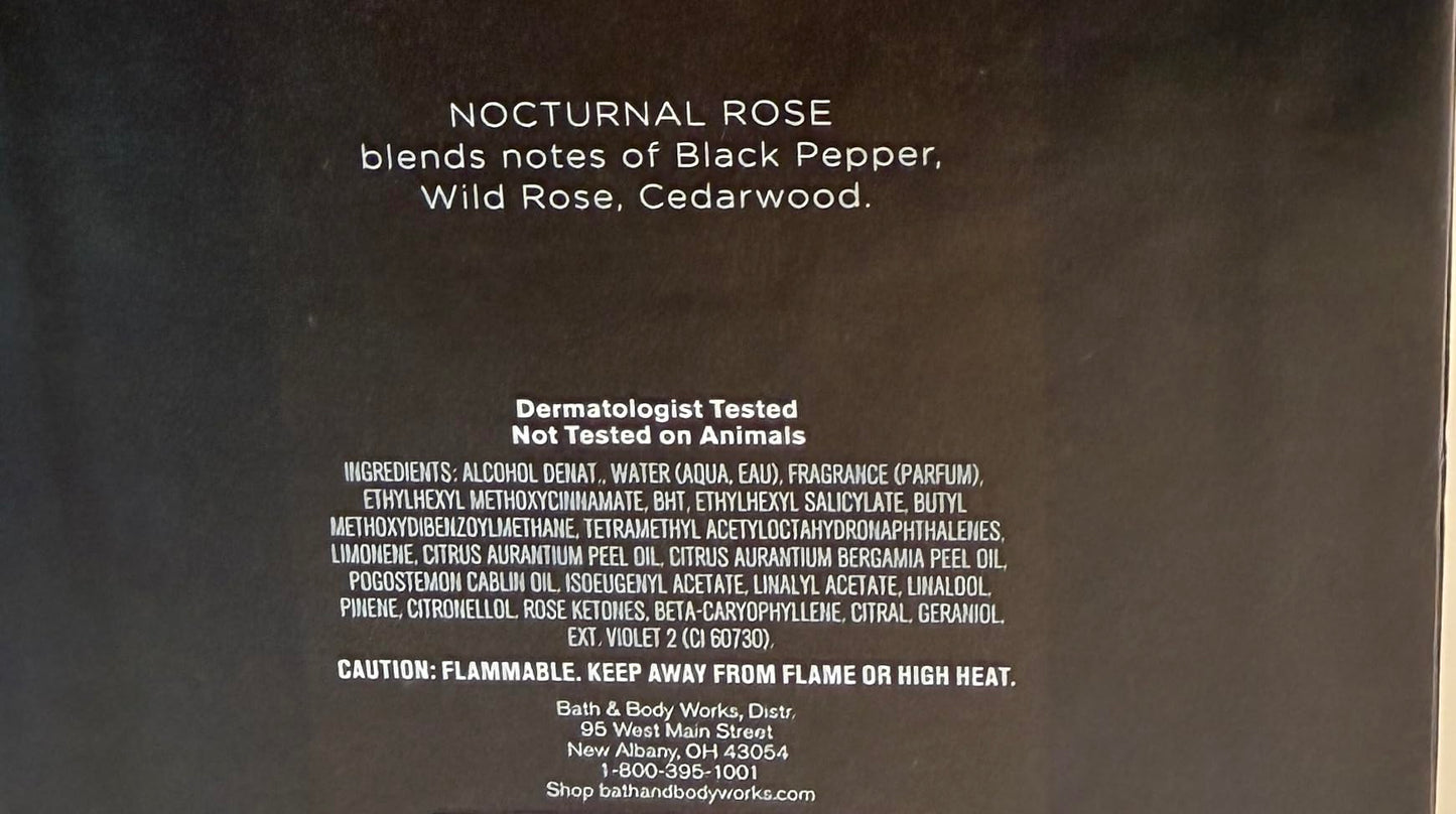 Bath & Body Works Nocturnal Rose Cologne Full Size Cologne