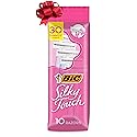 BIC Silky Touch Women's Disposable Razors, With 2 Blades, Pretty Pastel Razor Handles, 10 Count Pack of Shaving Razors