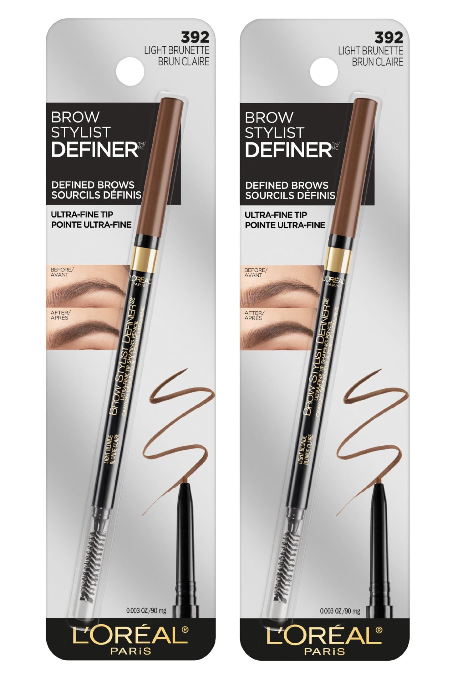 L'Oreal Paris Makeup Brow Stylist Definer Waterproof Eyebrow Pencil, Ultra-Fine Mechanical Pencil, Draws Tiny Brow Hairs and Fills in Sparse Areas
