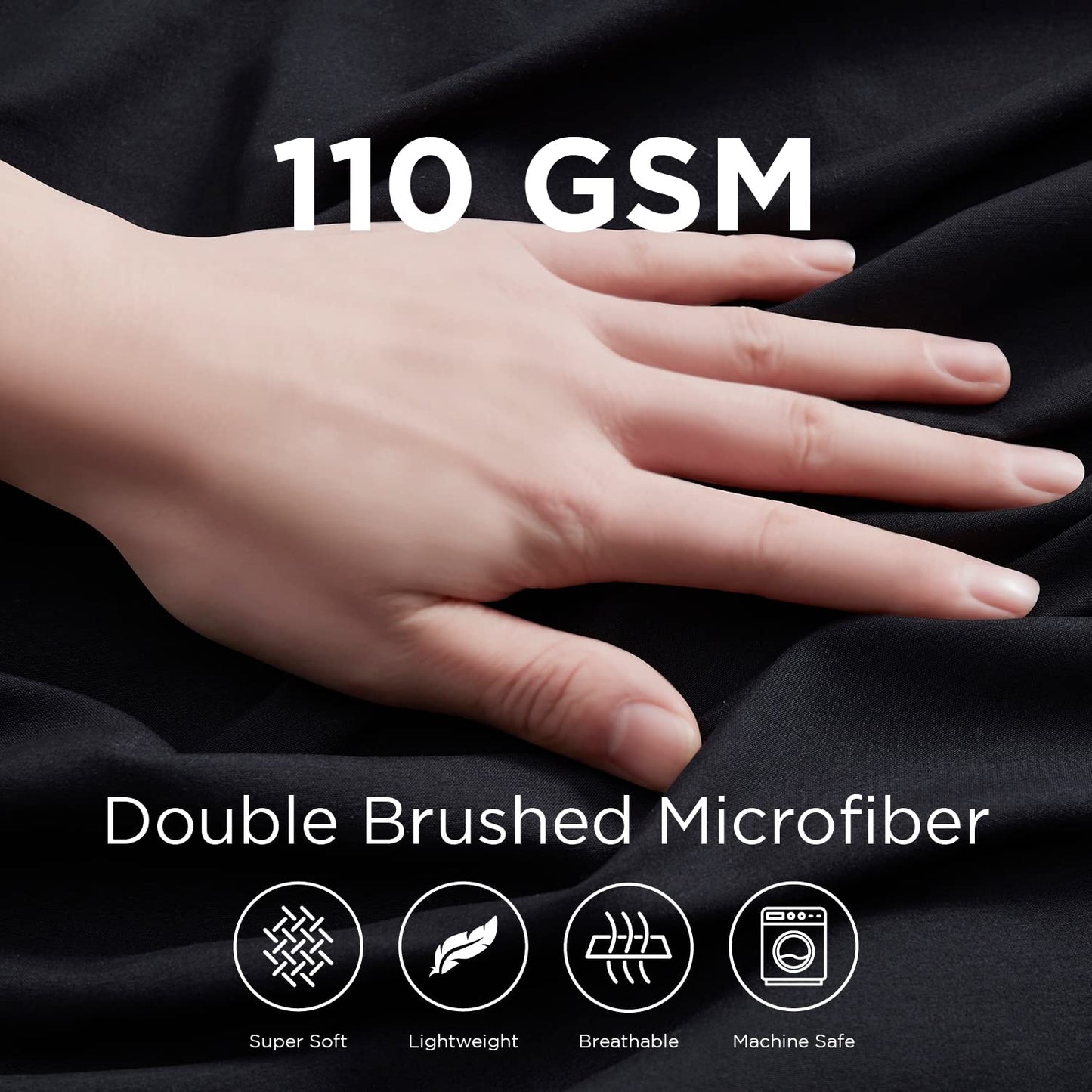 Empyrean Black Extra Deep Pocket King Fitted Sheet Only, Hotel Luxury King Size Fitted Sheets Easily Fits 18 to 24 Inch Mattress, Super Soft,