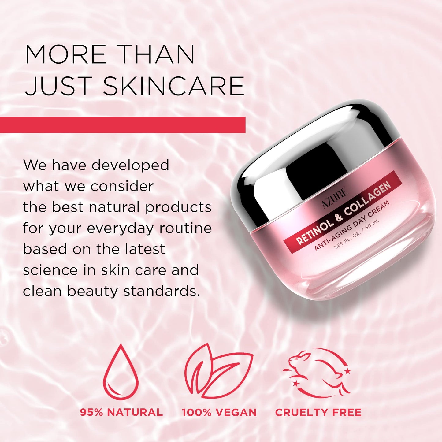 Azure Cosmetics Retinol & Collagen Moisturizer For Face - Dermatologist Tested, Anti-Aging - Skin Tightening, Fine Lines and Wrinkles Treatment Face