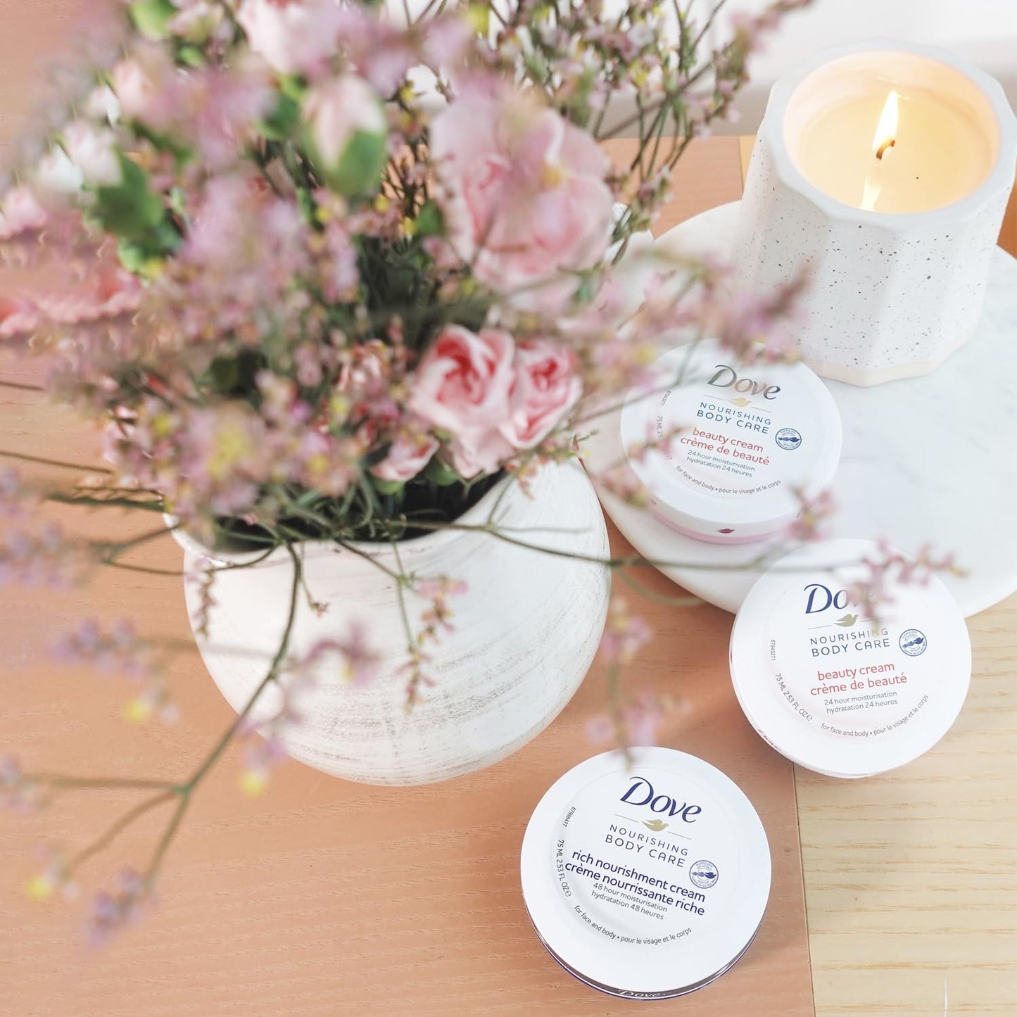 Dove Body Love Beauty Cream, Lightweight, Fast-Absorbing Face and Body Cream for Normal to Dry Skin, 24-Hour Moisture, Luxuriously Scented Face Cream