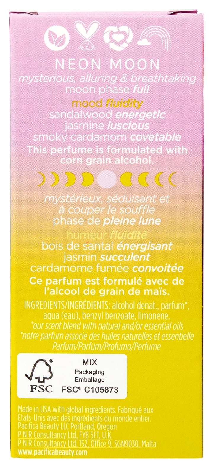 Pacifica Beauty Neon Moon Spray Perfume - Energetic Sandalwood Jasmine Smoky Cardamon - Clean Vegan Eau de Toilette, 1 fl oz Beauty & Personal Care Pacifica