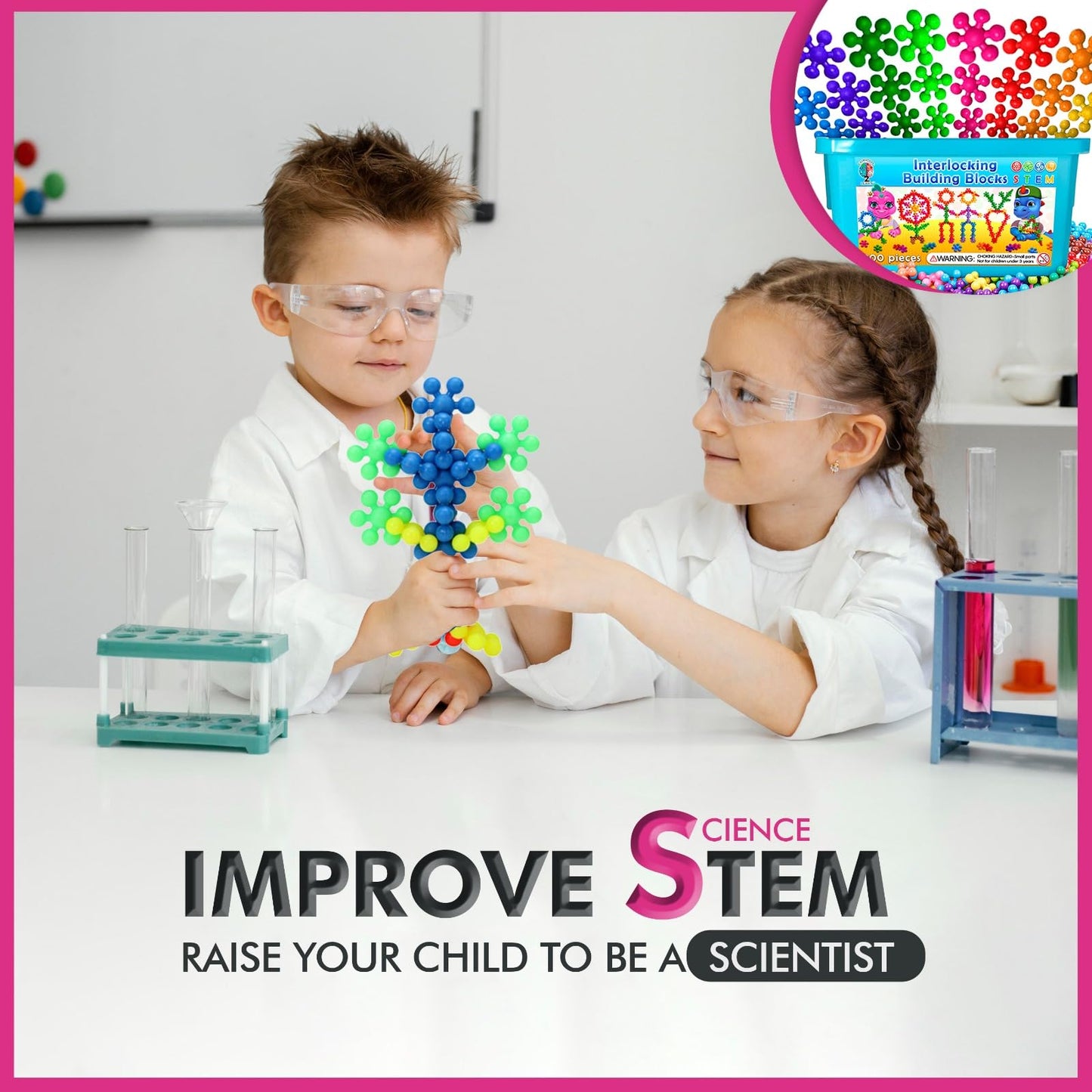 Curious 2 Learn 300 pcs Building Blocks Set - STEM Educational Toys for Kids Ages 3+ - Interlocking Discs for Preschool Boys & Girls, Creativity Play