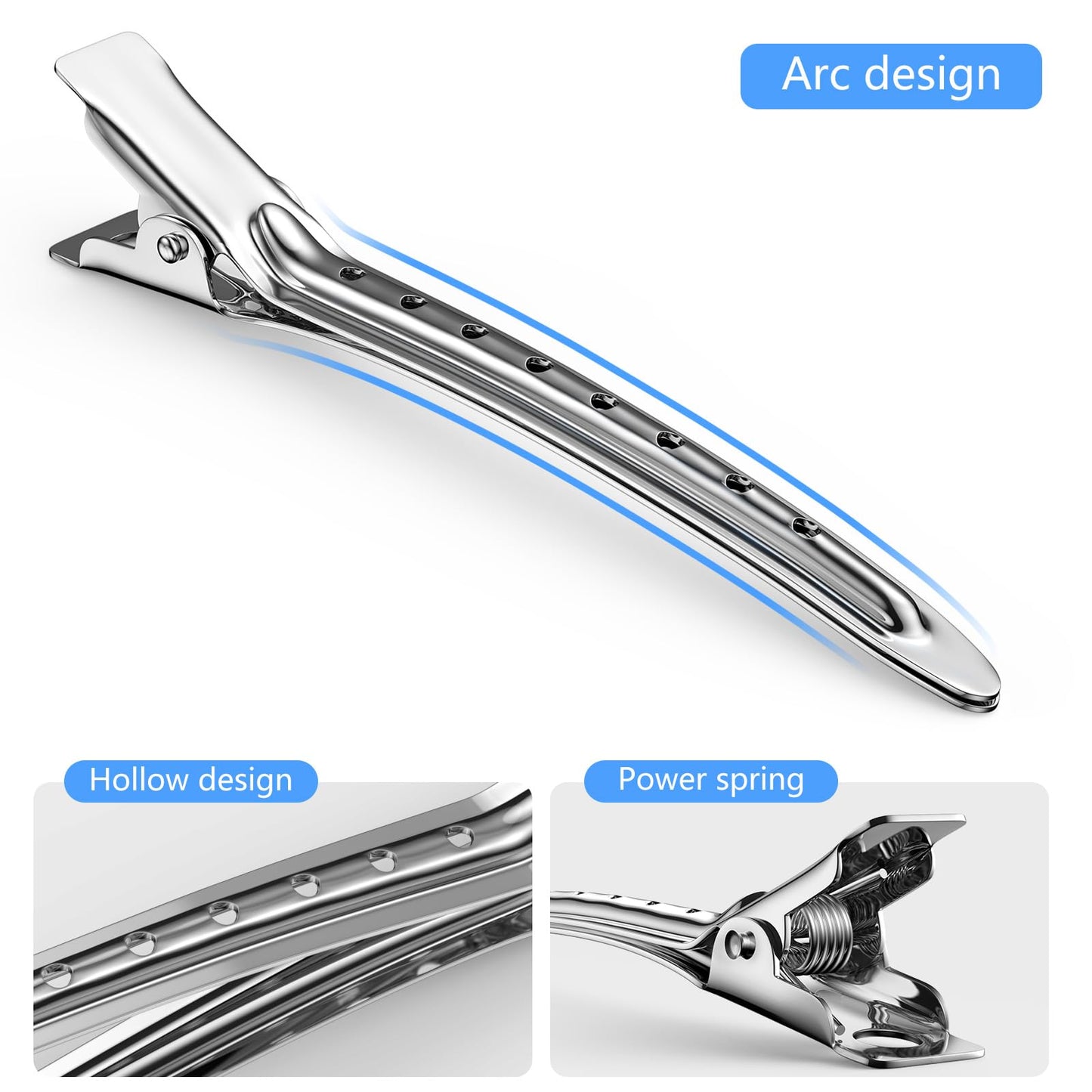 30PCS Metal Alligator Hair Clips, Duck Billed Salon Styling Clips with Holes, Heavy Duty Silver Hair Pins for Women, DIY Bows & Home Use (30 Mixed Beauty and Personal Care Viywicz