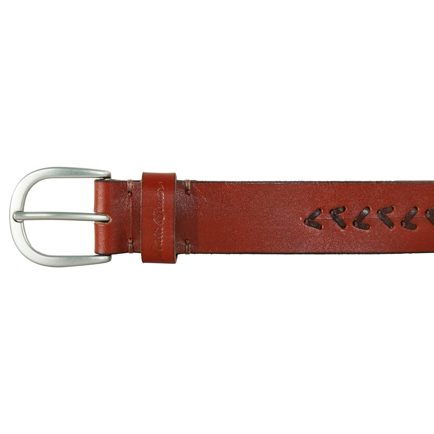 Eddie Bauer Women's Casual Leather Belts with Durable Metal Buckle, Center Lacing - Tan, Large