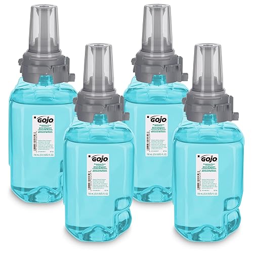 GOJO Botanical Foam Handwash Botanical Fragrance, 700 mL Hand Soap Refill ADX-7 Push-Style Dispenser (Pack of 4) - 8716-04