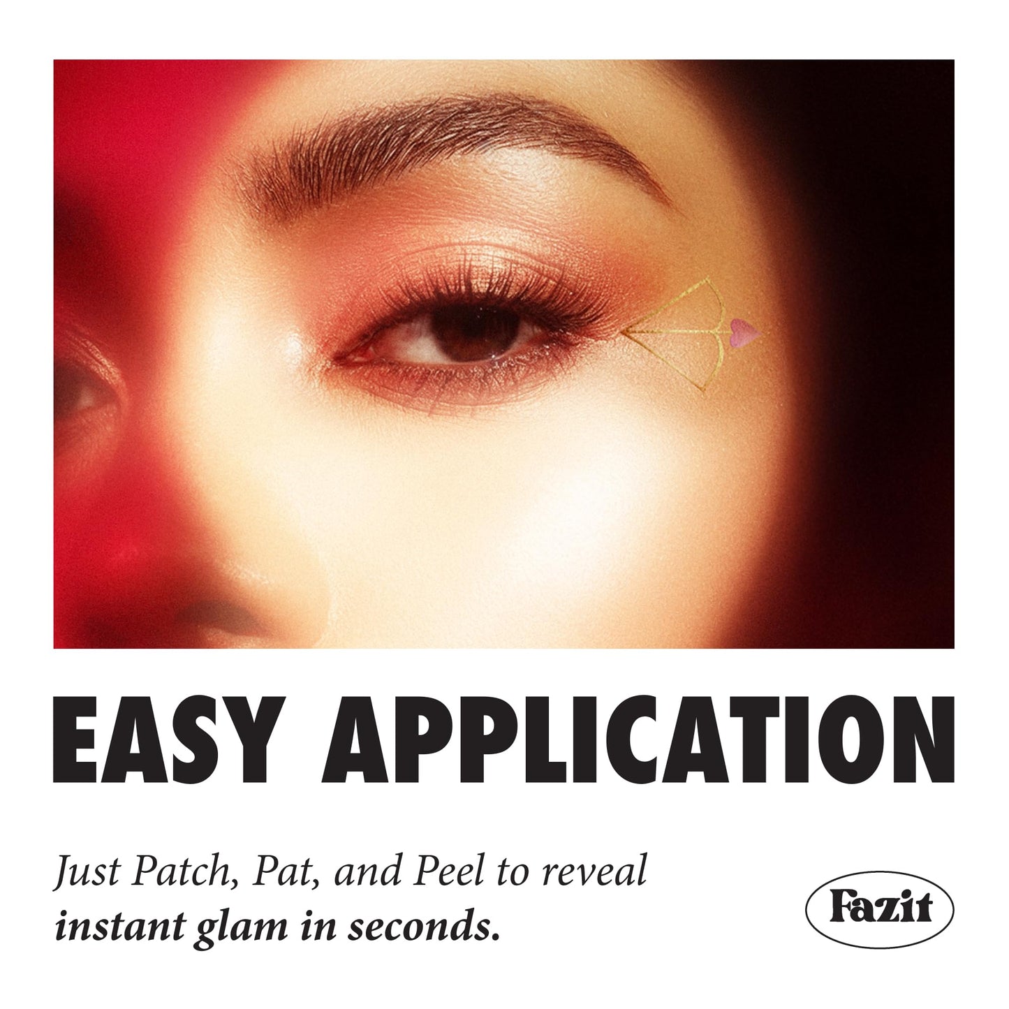 Fazit Makeup Patches - Cupid's Bow Eye Wings - Glow Up Make-Up Patches - Cute Glitter Makeup Accessories For Women - Cosmetic Glitter For Face