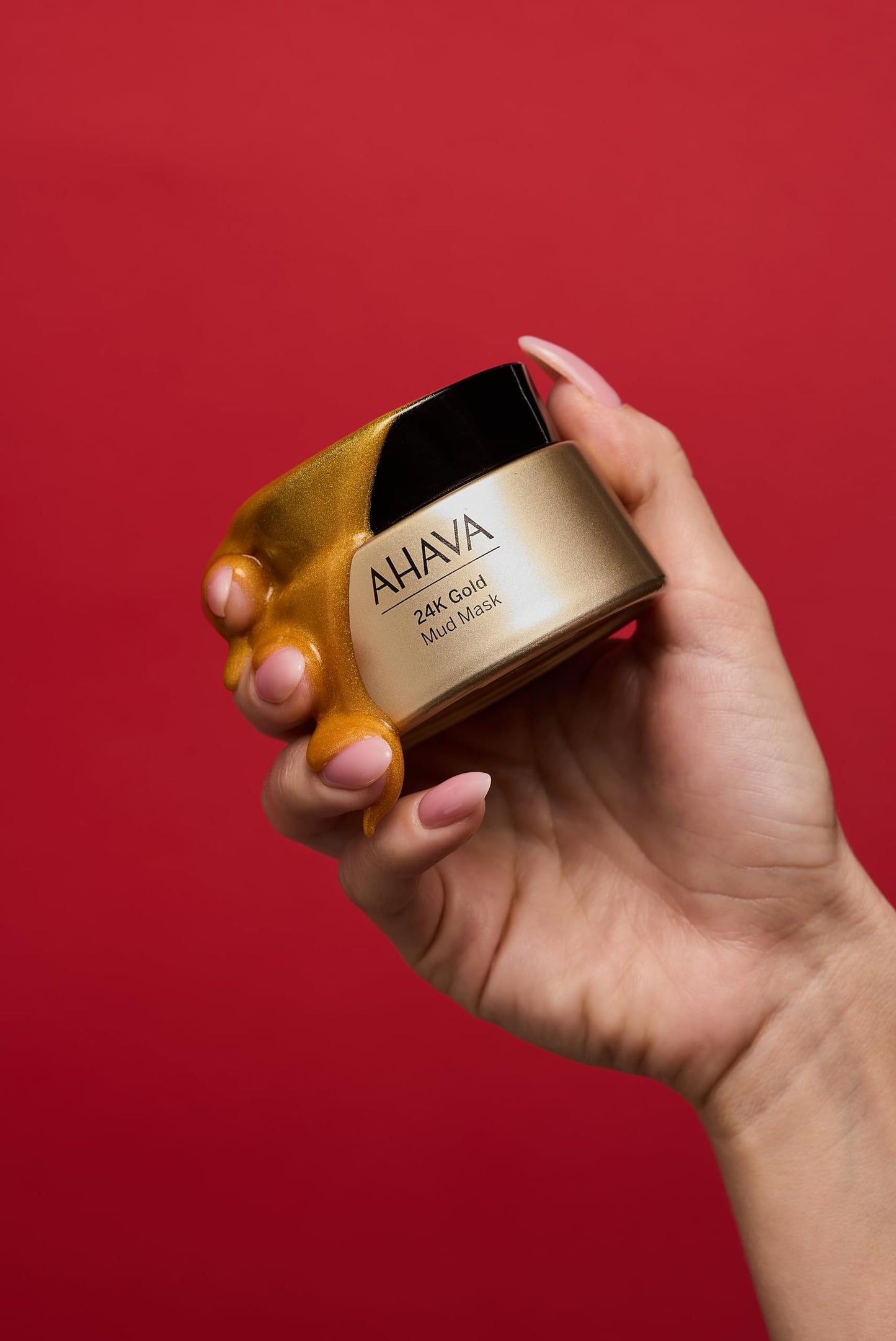 AHAVA 24K Gold Mineral Mud Mask - Luxury Mud Mask for Refined, Luminously Radiant Skin, Smoothes, Firms & Illuminates, includes 24K Gold, Osmoter