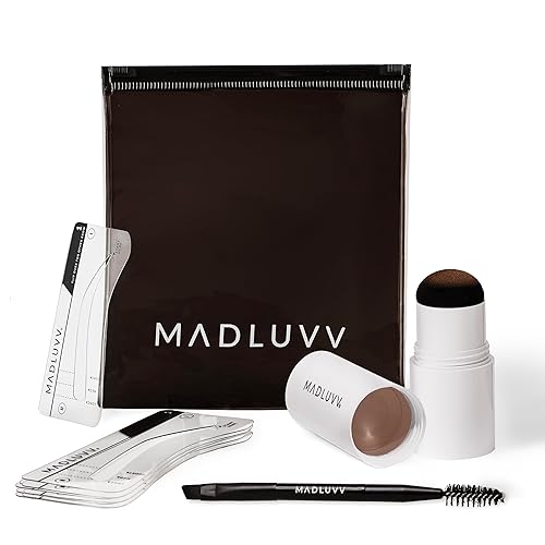 MADLUVV Brow Stamp Kit with Brow Stencils - Easy Eyebrow Shaper for Natural-Looking Brows - Popular Eyebrow Stencil Kit Used by Professionals - 9