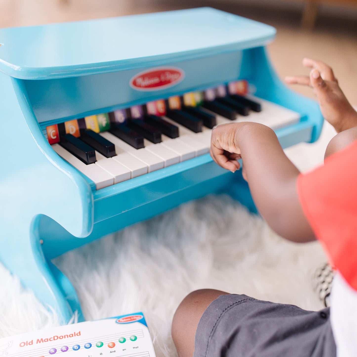 Melissa & Doug Learn-to-Play Piano with 25 Keys and Color-Coded Songbook - Blue