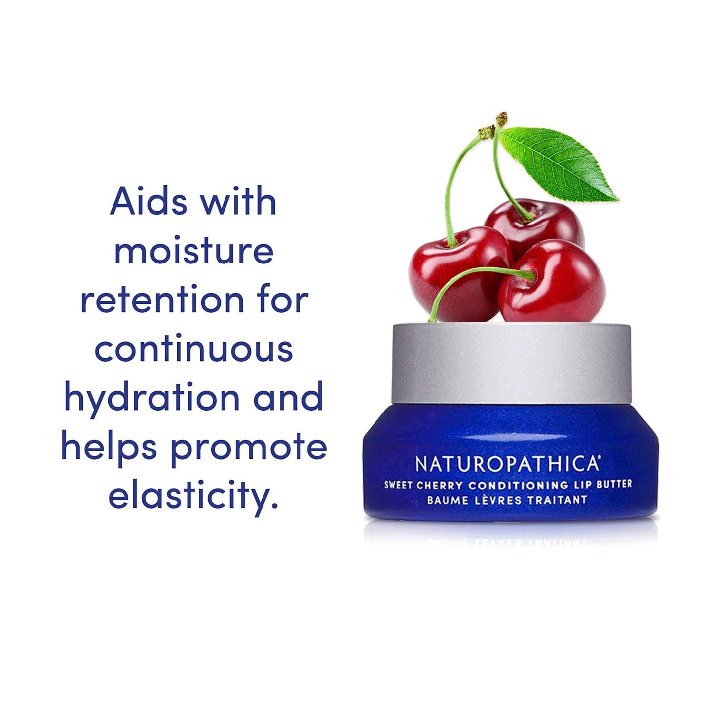 Naturopathica Sweet Cherry Conditioning Lip Butter, Natural Lip Balm for Soft, Full Lips, Antioxidant Rich Lip Moisturizer for Men and Women, 0.5 fl