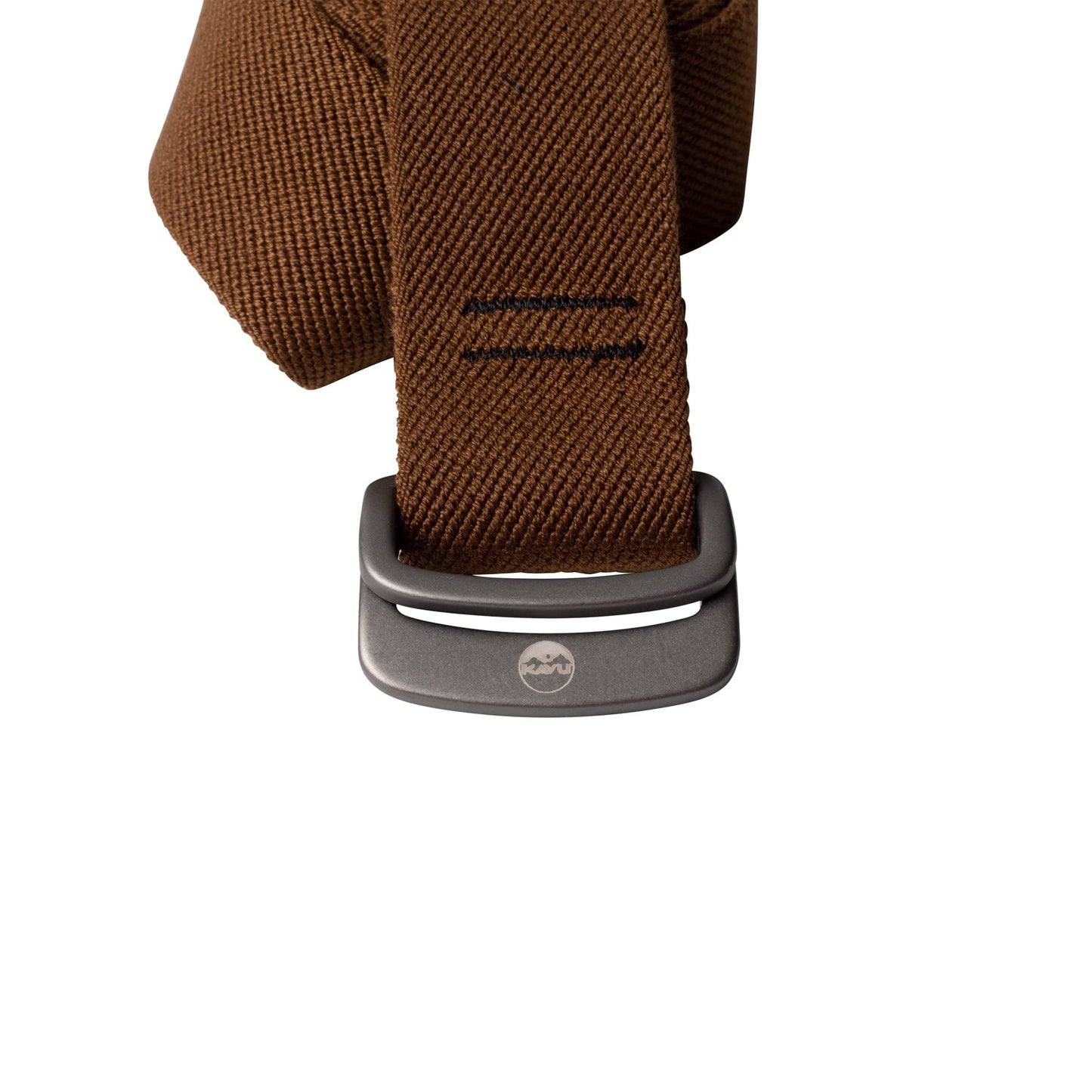 KAVU Beber Belt 1 1/2 Inch Polyester Elastic Adjustable Waist With Buckle - Made in America-Tobacco-M