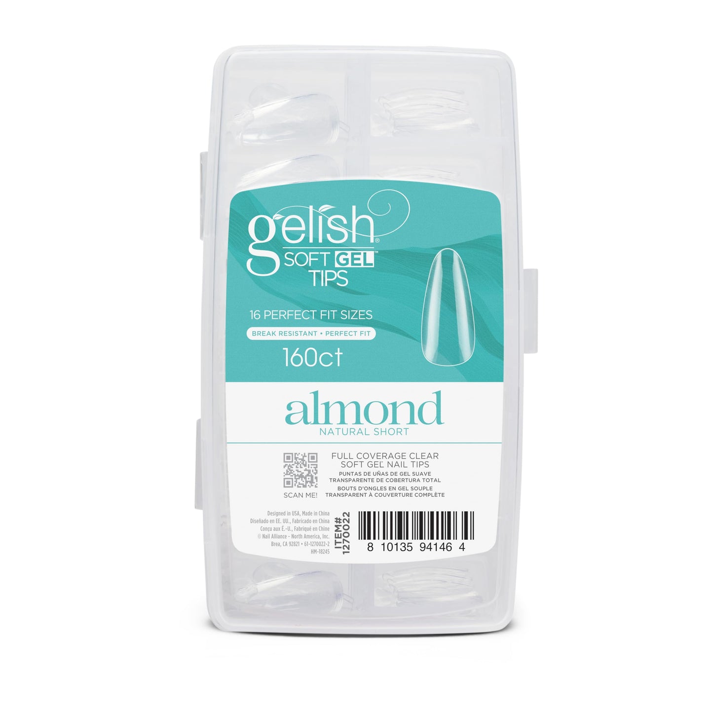 Gelish Soft Gel™ Tips Press on Nails Extension - Short Almond Natural, 160 Count Beauty & Personal Care Gelish