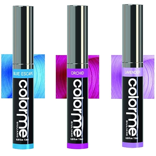 Colorme Temporary Hair Color, Hair Chalk alternative 3PK (Blue, Orchid, Lavender)