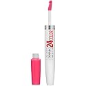 Maybelline Super Stay 24, 2-Step Liquid Lipstick Makeup, Long Lasting Highly Pigmented Color with Moisturizing Balm, Pink Goes On, Neon Pink, 1 Count