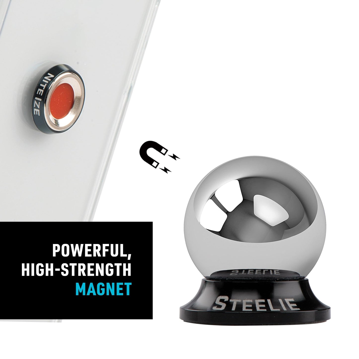 Nite Ize Steelie Original Dash Kit - Magnetic Phone Mount for Car Dashboard - Car Phone Holder with Strong Steelie Magnet & 3M VHB Adhesive