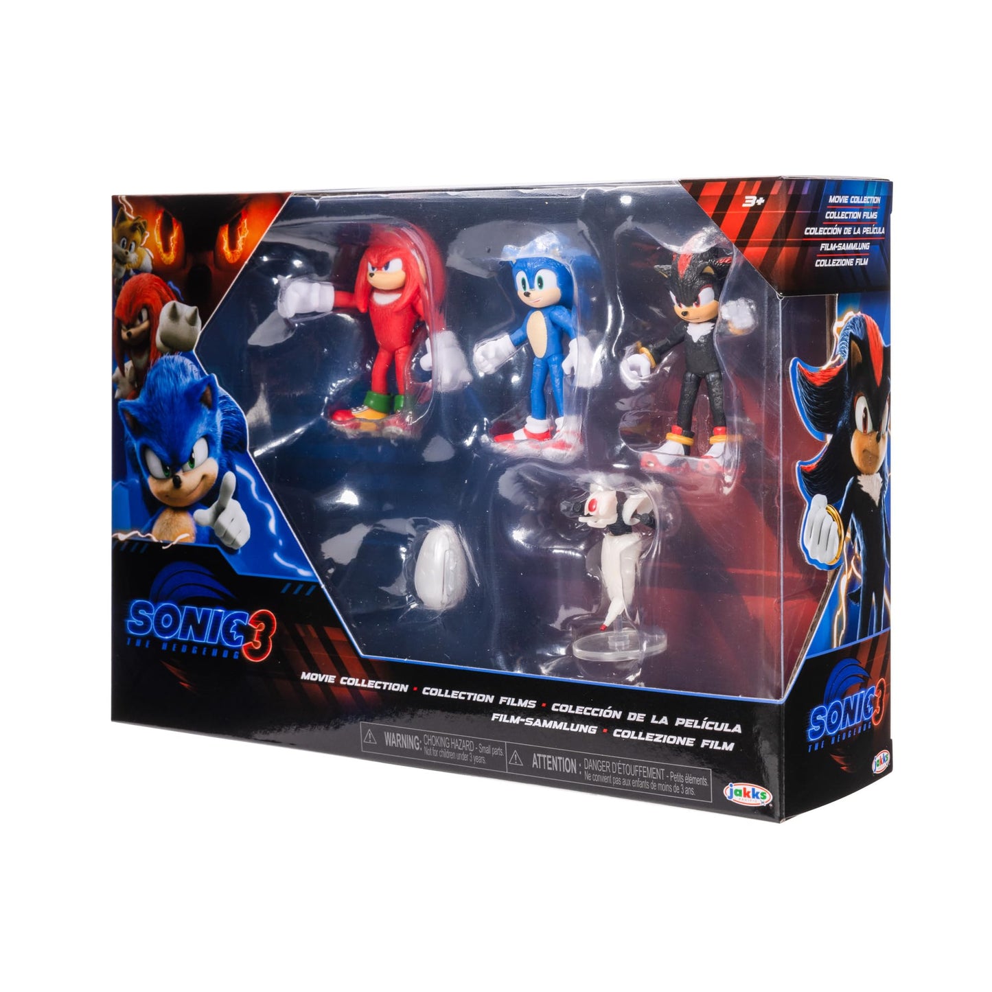 Sonic 3 Movie Action Figures – 2.5" Collector Multi-Pack with Sonic, Knuckles, Shadow, Buzz Bomber & Drone, Official Licensed Toys
