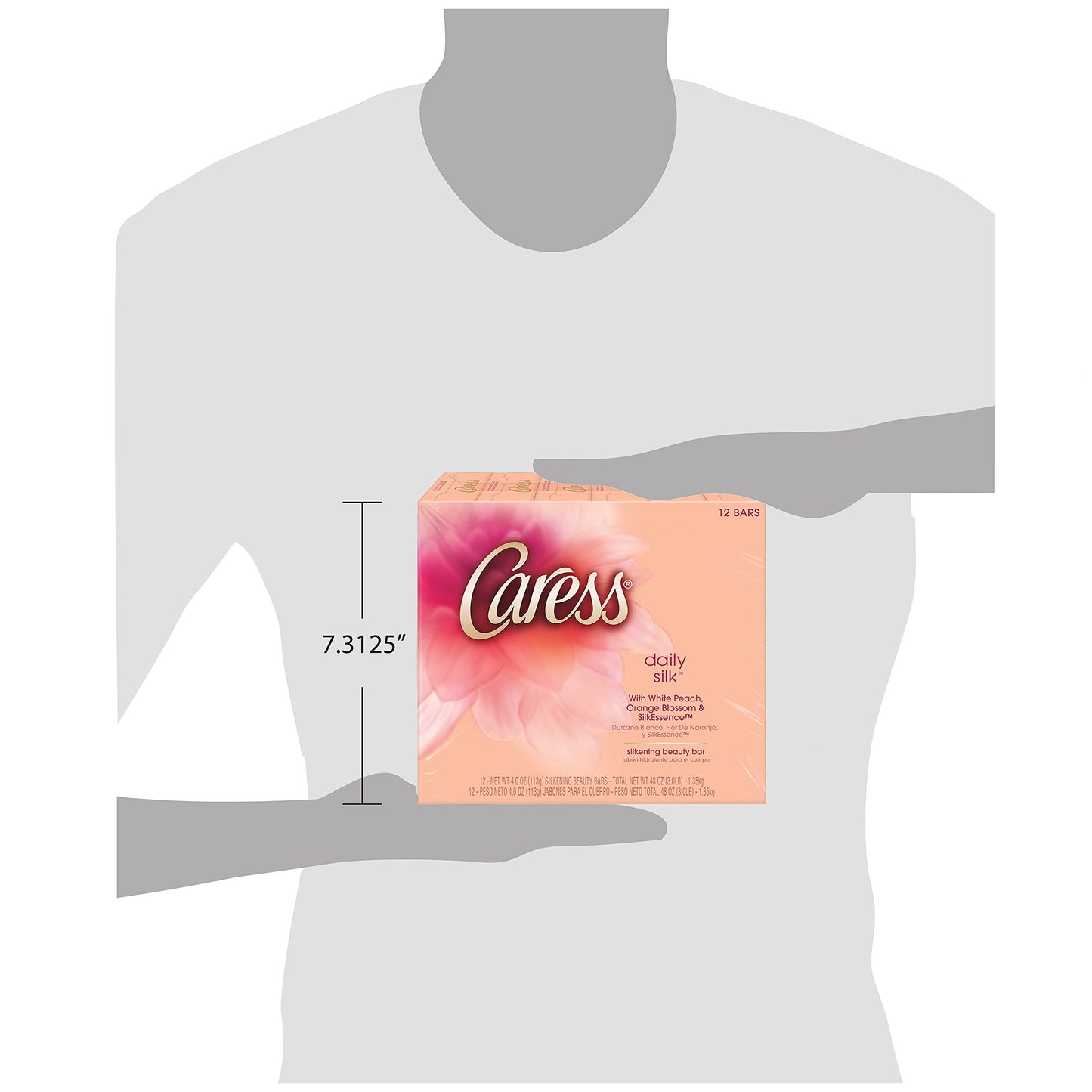 Caress Beauty Bar, Daily Silk 4 oz, 12 Bar, (Pack of 2)