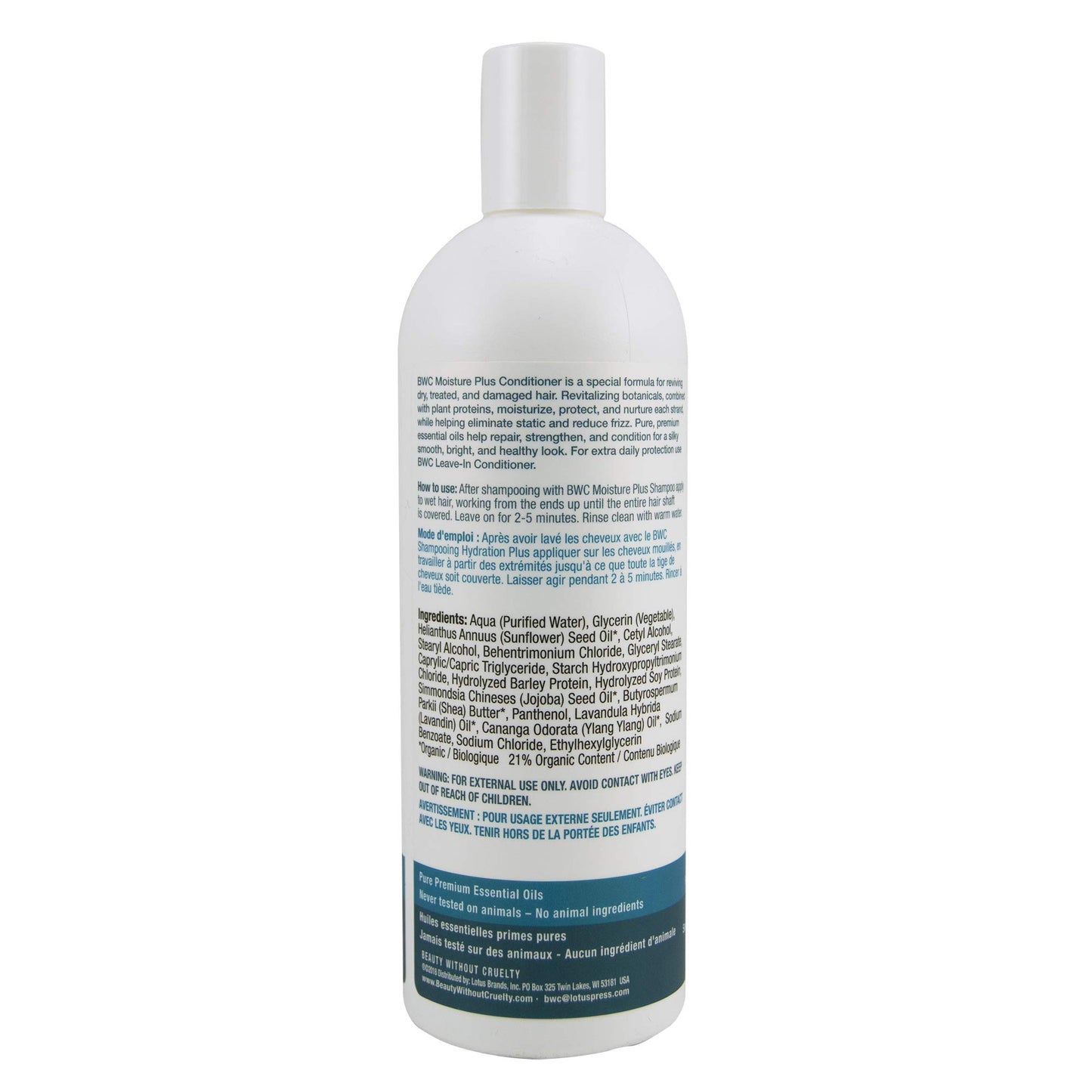 Beauty without Cruelty Conditioner, Moisture Plus, 16-ounce