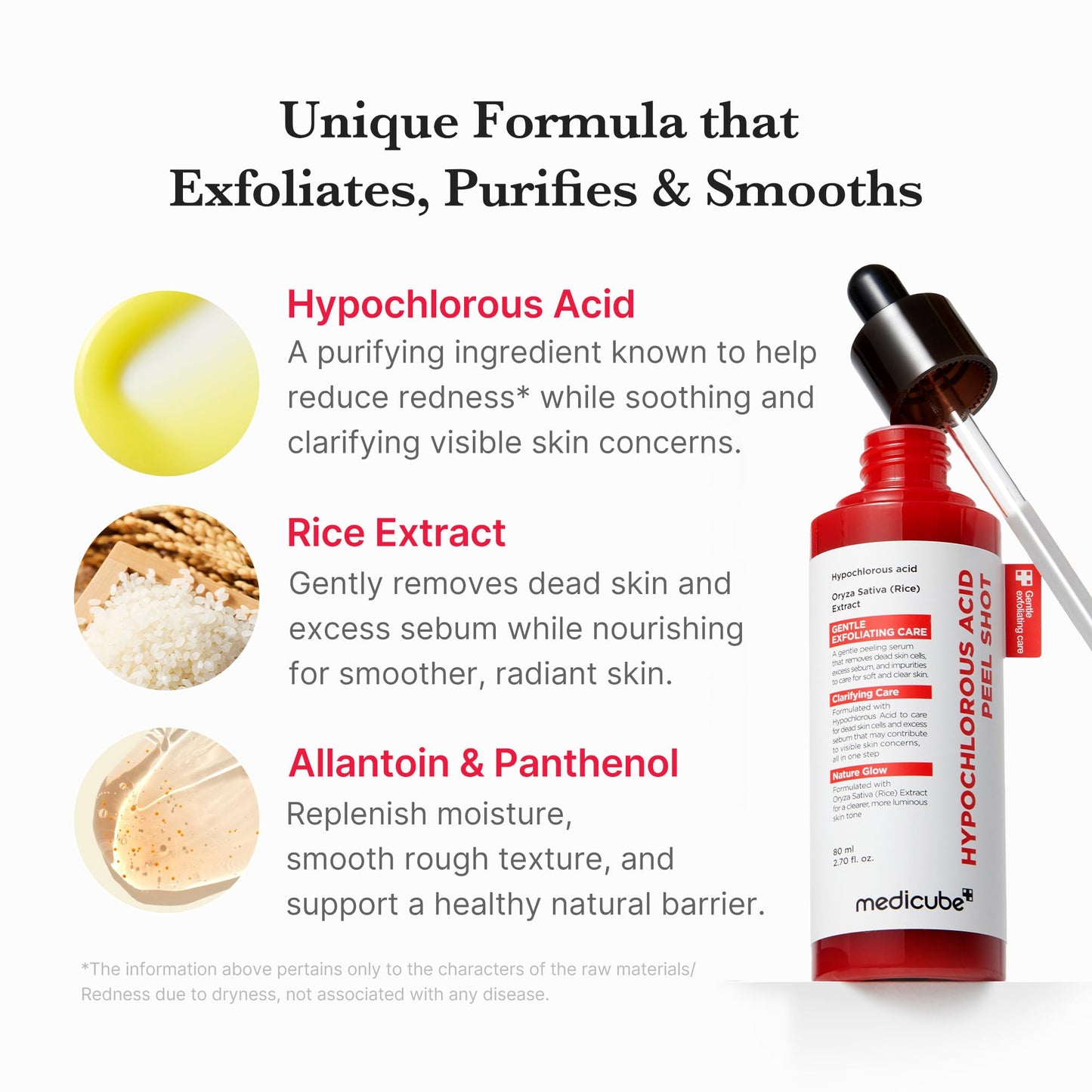 medicube Peel Shot with Hypochlorous Acid | Gentle Exfoliating Serum for Dead Skin Cells & Pores, Blackheads & Excess Sebum Control | Rice Extract Beauty and Personal Care medicube