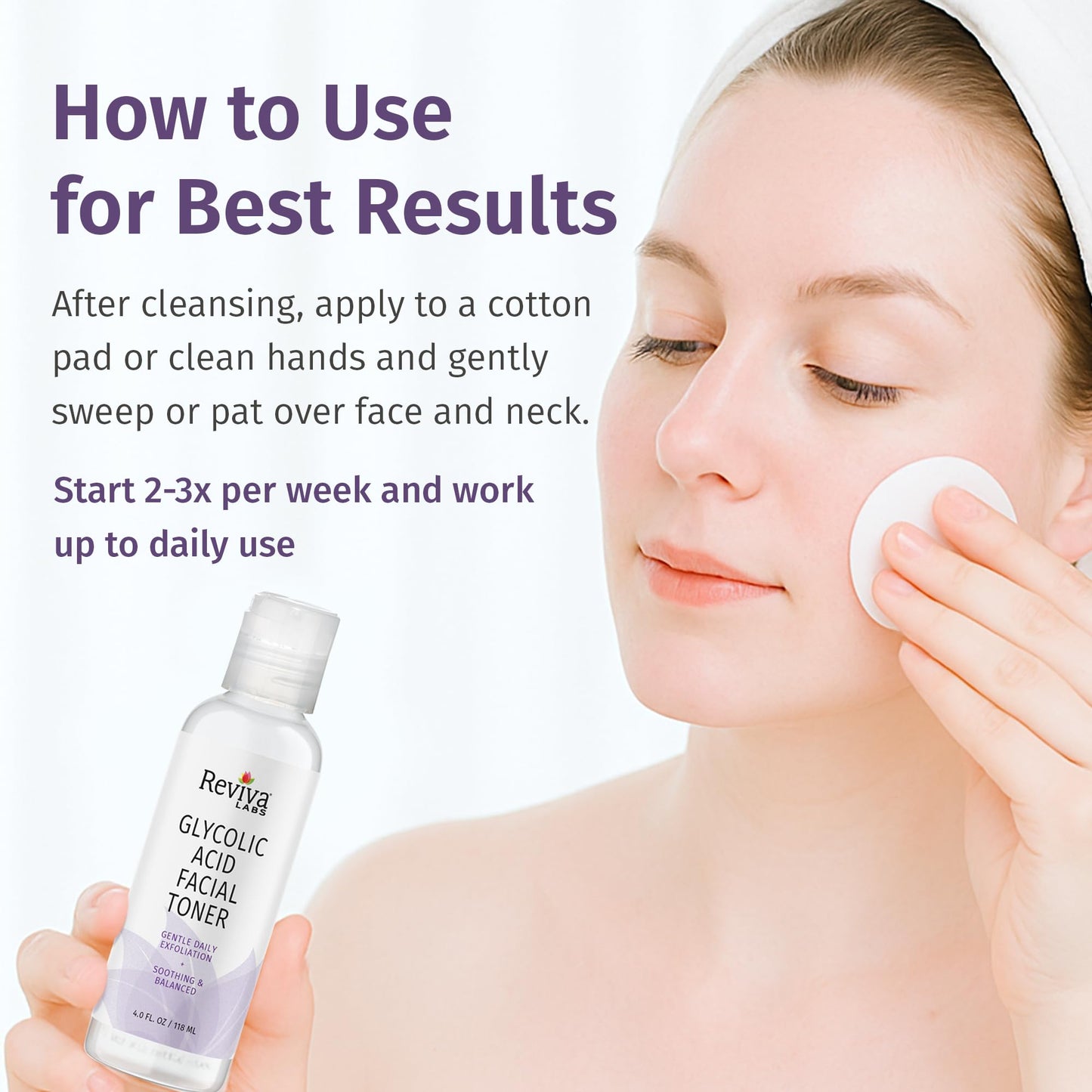 REVIVA Toner Glycolic Acid, 0.85 Pounds